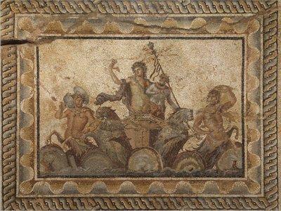 Epiphanie des Dionysos-Mosaiks, aus der Villa des Dionysos (2. Jahrhundert n. Chr.) in Dion, Griechenland von Unbekannt Unbekannt